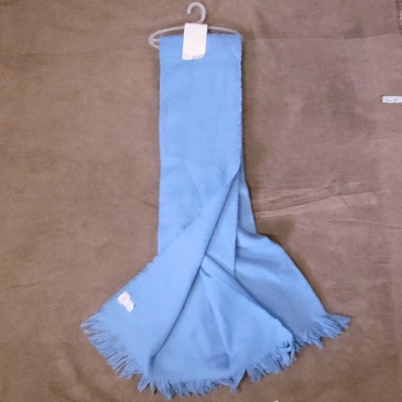 a new day Light Blue Oversize Blanket Scarf with Fringe NWT - Picture 3 of 5